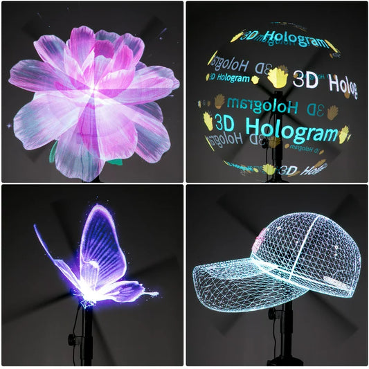 Hologram Projector Fan 3D Led Sign Holographic Lamp