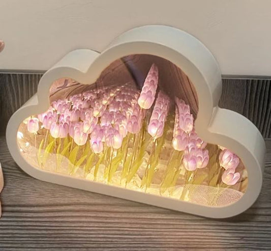 Tulip Infinity Mirror LED Cloud Tulips Perfect Gift